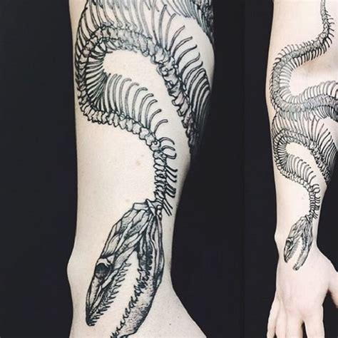 Top 30 Snake Skeleton Tattoos Black Snake Skeleton Tattoo Designs