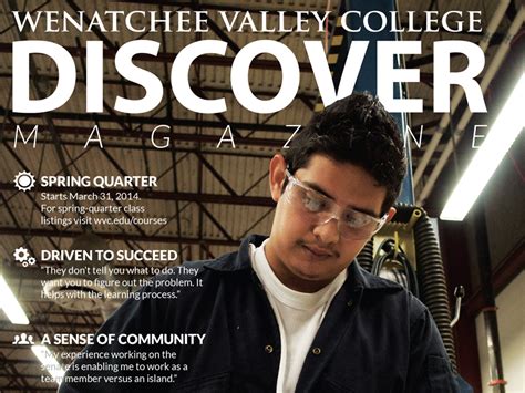 Wenatchee Valley College Discover Magazine Cover Spring 2014 By Nick