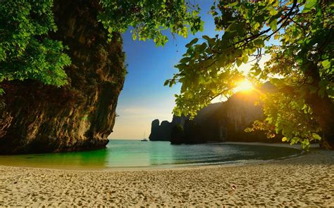 Nature Landscape Beach Thailand Sunset Island Sea Wallpapers Hd