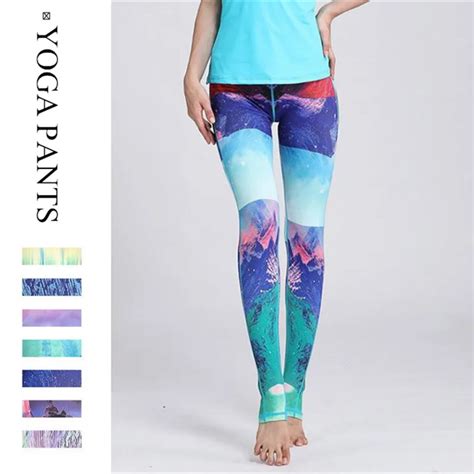 Colorful Series Yoga Leggings High Waist Printing Breathe Quick Dry Pilates Running Sport Tights