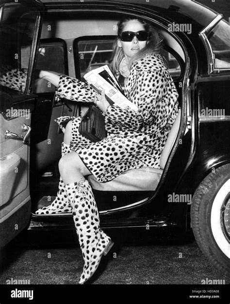 Ursula Andress Wearing Leopard In London January 14 1966 Stock Photo
