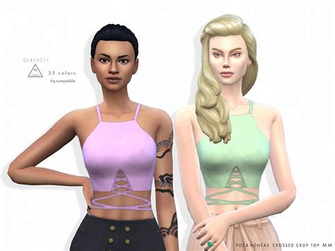 Pocahontas Crossed Crop Top Mm The Sims 4 Catalog