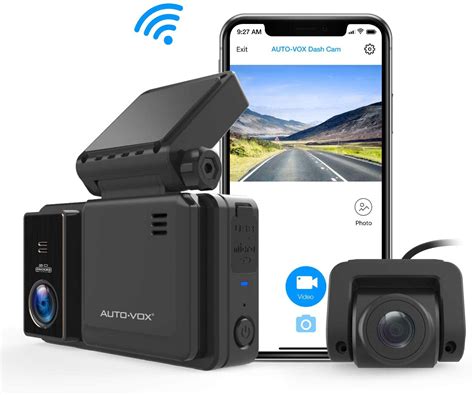 Auto Vox Ad2 Wifi Dash Cam For Cars Fhd 1080p Driving Recorder Front