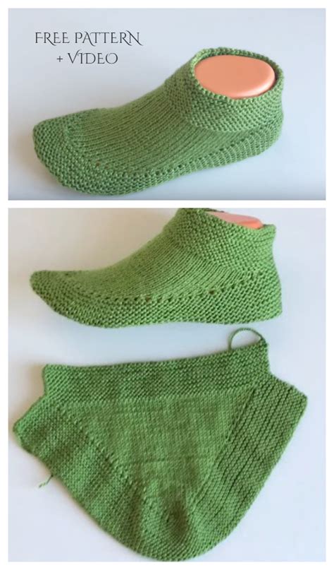 Easy 15 Min One Piece Adult Slippers Free Knitting Pattern Video Knitting Pattern