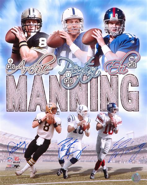 Lot Detail Archie Peyton And Eli Manning Multi Autographed 16x20