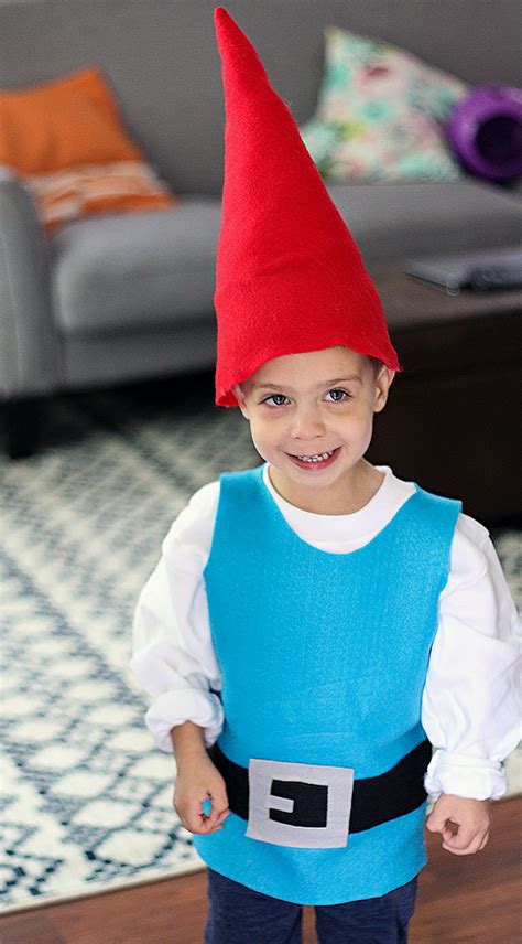 Easy Diy Felt Gnome Halloween Costume Happiness Iscreating