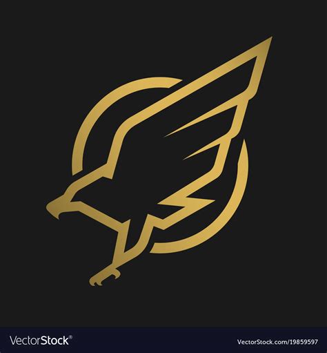 Eagle Logo Emblem On A Dark Background Royalty Free Vector