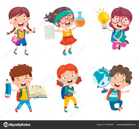 Happy Cute Cartoon School Children Stock Vector Image By ©yusufdemirci