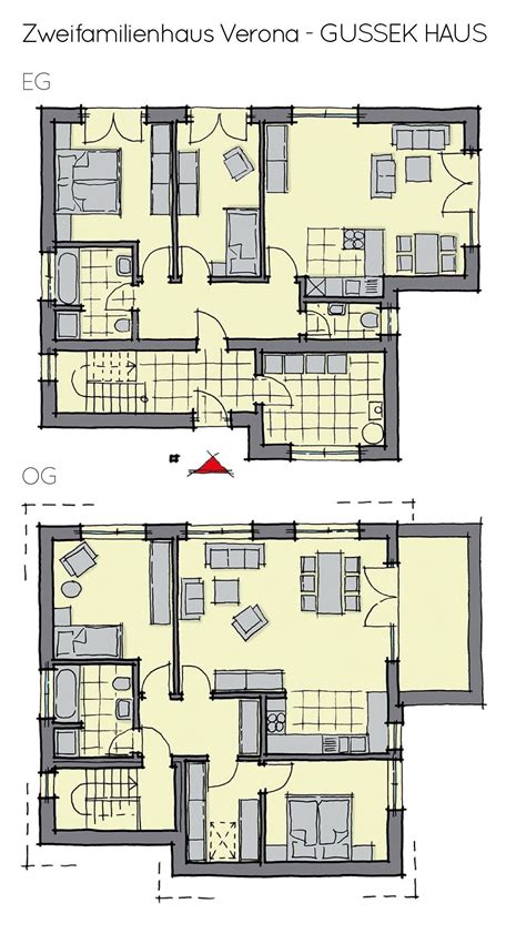 Ausgestattet mit zwei separate eingänge, treppenhaus mit aufzug, carport und kellerräume. Grundriss Zweifamilienhaus übereinander mit Einliegerwohnung - insgesamt 6 Zimmer, 186 qm ...