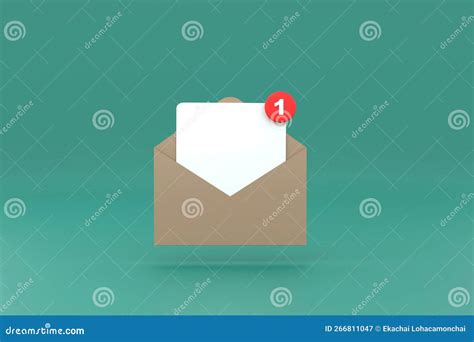 Mail Notification One New Email Message In The Inbox Concept Isolated