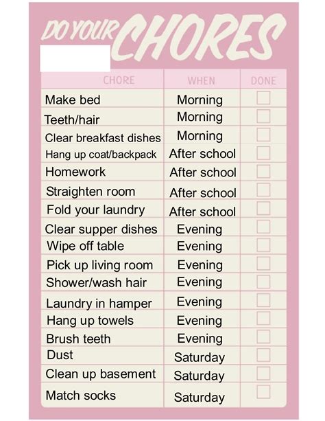 Pin By Angie Klimko On Love It Chore Chart Chore Chart Ideas Chores