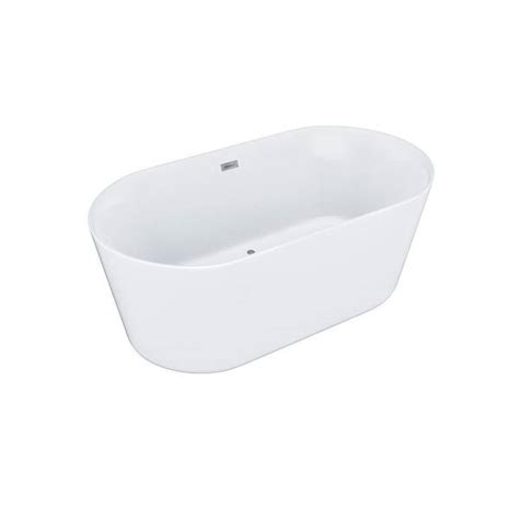 Eviva Tiffany 60 In Acrylic Faltbottom Freestanding Bathtub In White