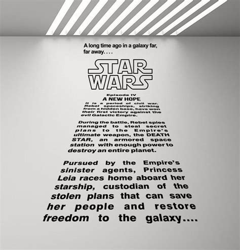 A Long Time Ago In A Galaxy Far Far Away Star Wars Wall Decal Poster Quote Bedroom Mural Vinyl