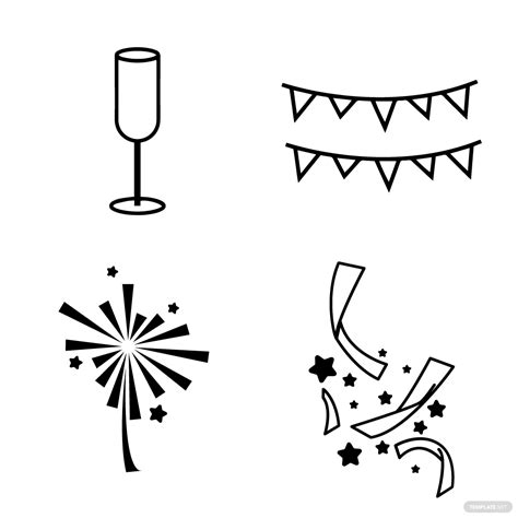 New Years Eve Icon Vector In Illustrator Psd Jpeg Png Svg Eps