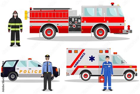 Vecteur Stock Emergency Concept Detailed Illustration Of Firefighter