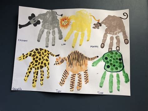 Handprint Animals Elephant Leopard Tigers And More Great Crafts