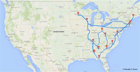 This Map Shows The Quickest And Ultimate Road Trip Across America