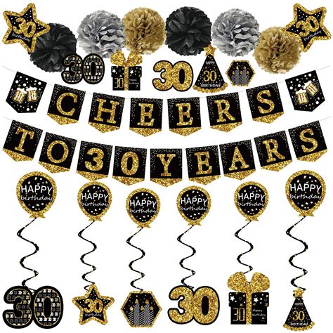 Buy 30th Birthday Decorations For Him 21pack Cheers To 30 Years