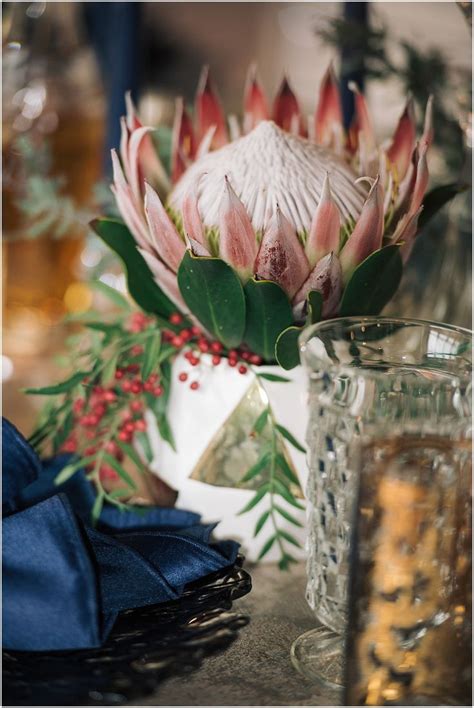 Protea Flower Arrangement Wedding Reception And Party Decor Wedding