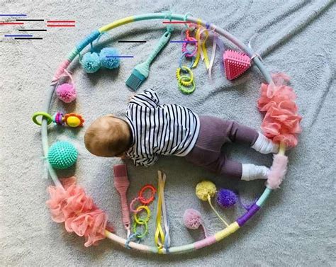 Diy Sensory Hula Hoop Für Sensorische Pls Und Bauch Zeit In 2020 Baby