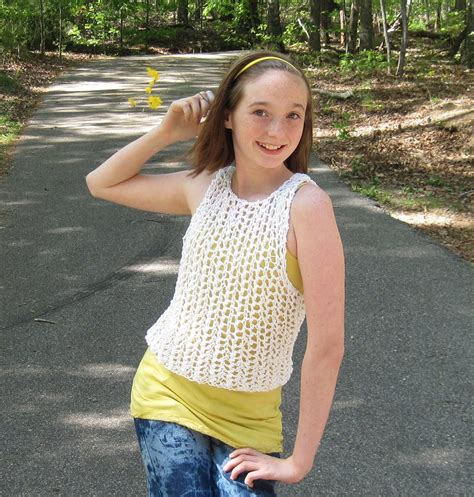 String Vest Knitting Pattern Tween To Teen From Ages To Teen Sizes