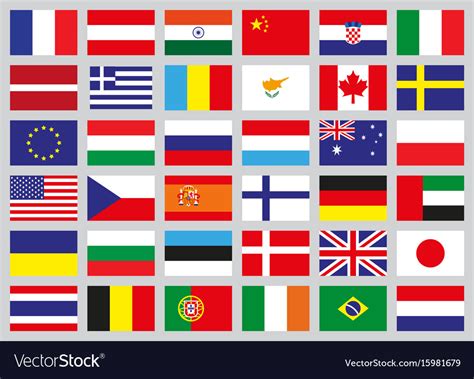 Set Of Flags Different Countries Royalty Free Vector Image