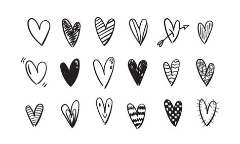 Premium Vector Handwritten Hearts Collection Perfect For Illustrations
