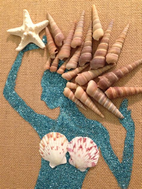 Diy Shell Mermaid Artwork Mermaid Artwork