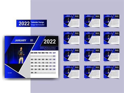 Desk Calendar Template For New Year Corporate Business With Uplabs