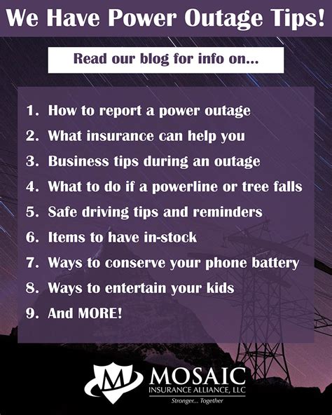 What To Do When Your Power Goes Out Mosaic Insurance Alliance Llc
