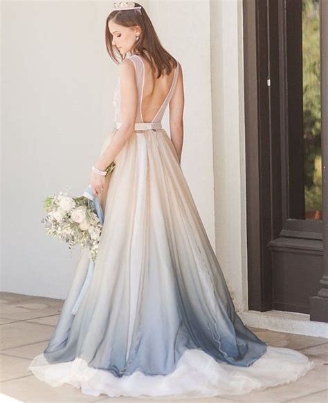 Ombre Blue Wedding Dress Ombre Wedding Dress Blue Wedding Dresses Colored Wedding Dresses