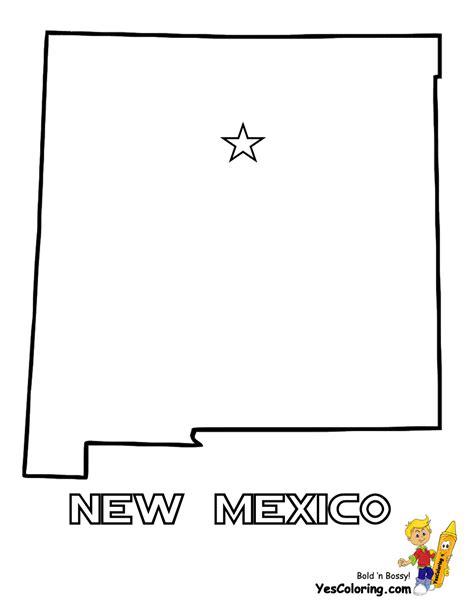 New Mexico Coloring Map New Mexico Map Mexico Map New Mexico