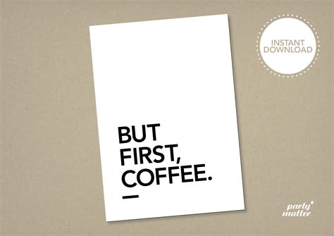 But First Coffee Quote Wall Art Posterprint Printable File Etsy España