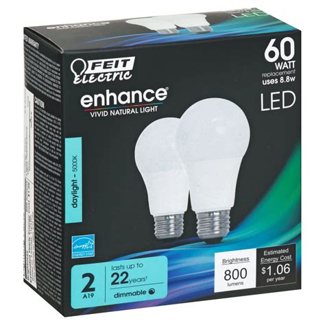 Feit Electric Enhance A19 Led Daylight Bulb Shop Light Bulbs At H E B