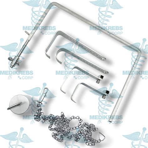 Charnley Hip Retractor Complete W 4 Blades Weight And Chain