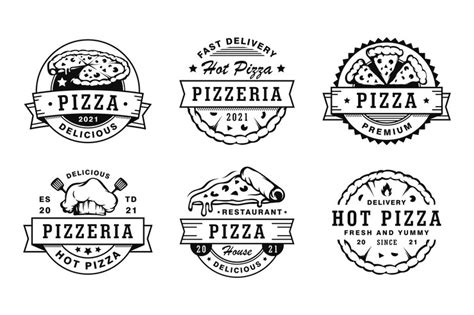 Premium Vector Set Of Vintage Pizza Badges Emblems And Logo