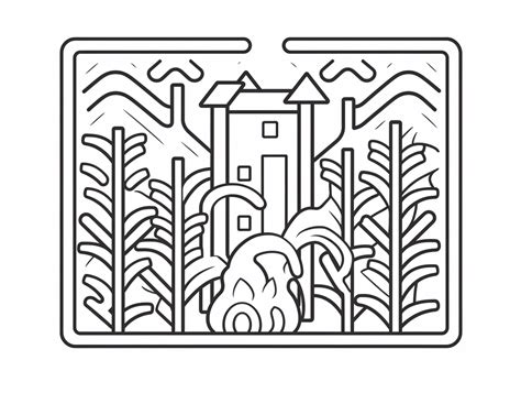 Captivating Corn Maze Coloring Coloring Page