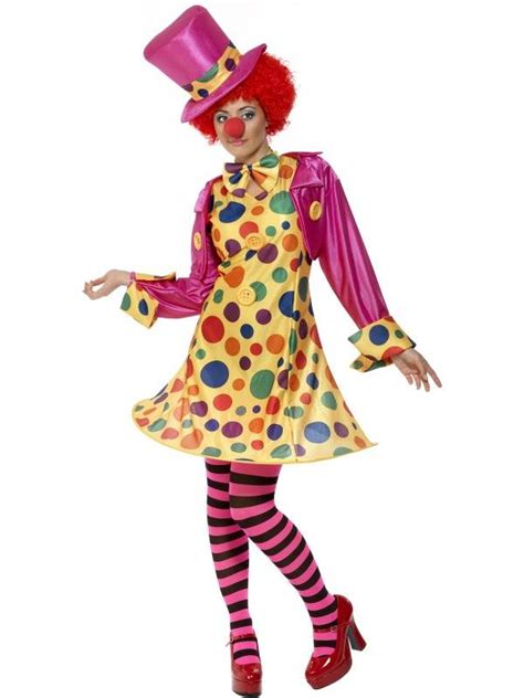 Ladies Clown Lady Costume Circus Carnival Dress Hat Tights Fancy Dress Outfit Ebay