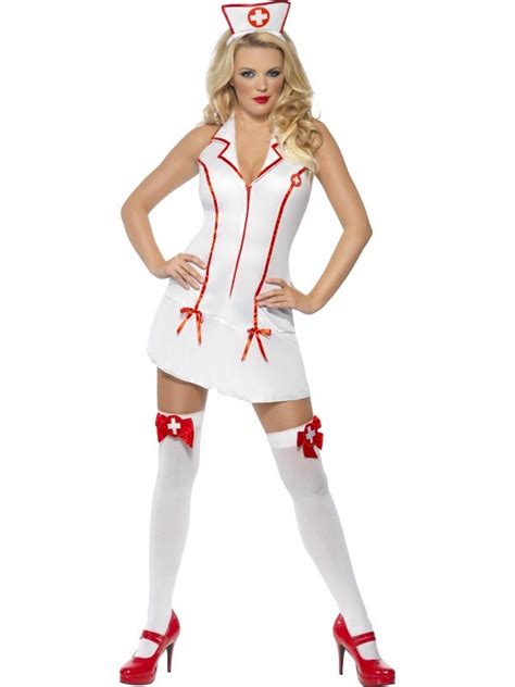 adult sexy naughty nurse uniform ladies fancy dress hen party costume outfit