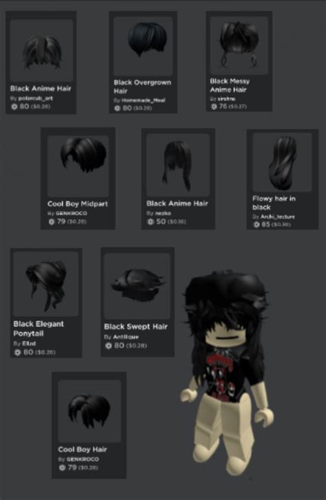 Free Hair Roblox Avatar Cute Roblox Avatars Black Hair Silk Black
