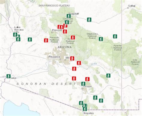 Az State Parks Map Cities And Towns Map