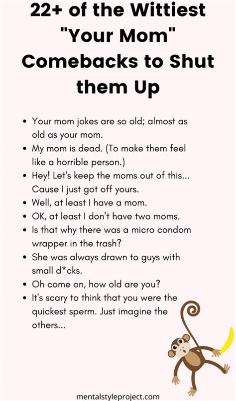 22 Best Comebacks For Your Mom Jokes