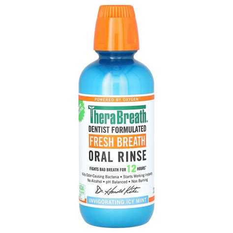 therabreath fresh breath oral rinse invigorating icy mint 16 fl oz