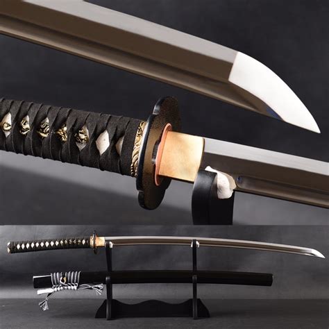 Full Tang Japanese Samurai Sword Katana Manganese Steel Straight Hamon