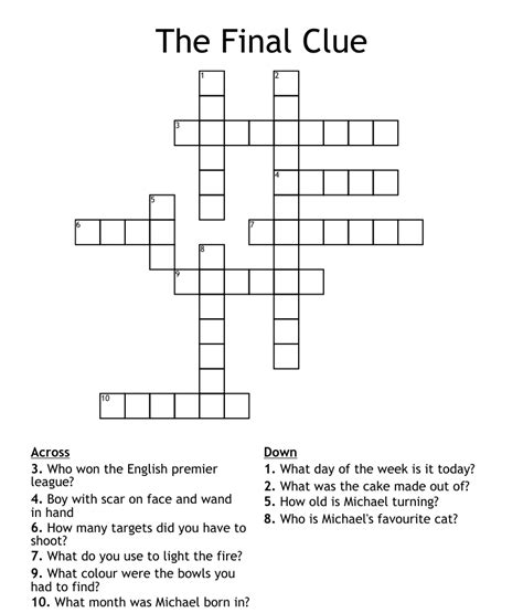 The Final Clue Crossword Wordmint