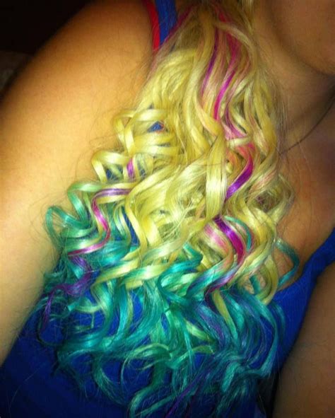 dip dyed with splat lusty lavender aqua rush and blue envy multi colored hair cool
