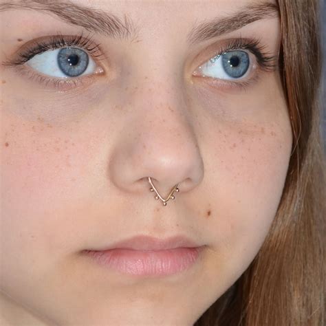 Gold Septum Ring Septum Jewelry G Nose Piercing Tragus Etsy