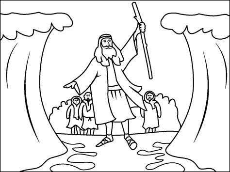 Moses Parts The Red Sea Coloring Page Coloring Home