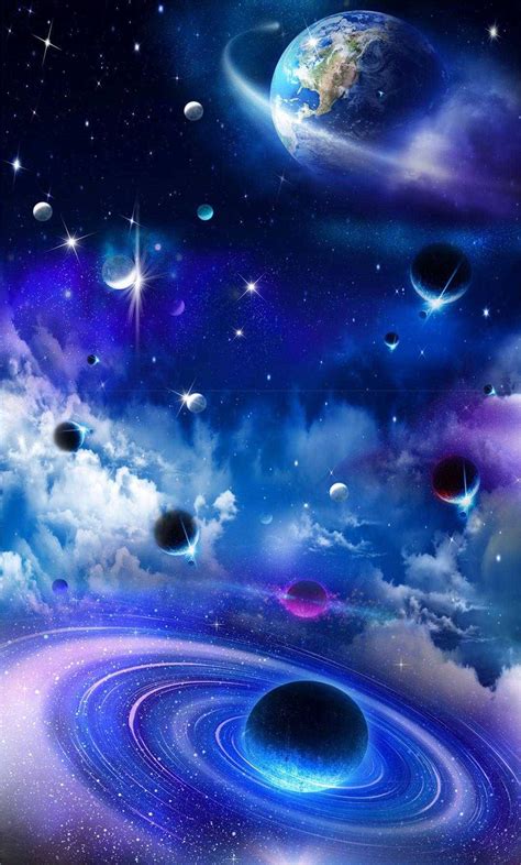 Download Iphone 7 Plus Space Purple Planets Wallpaper