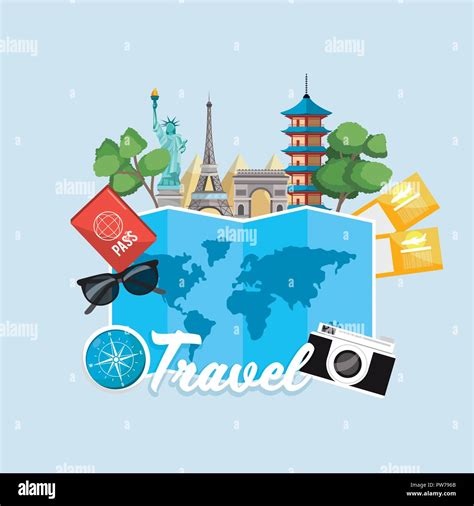 Global Map And International Tour Destination Stock Vector Image And Art